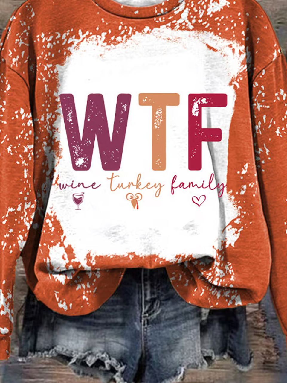 WTF Thanksgiving Crew Neck Casual Sweatshirt