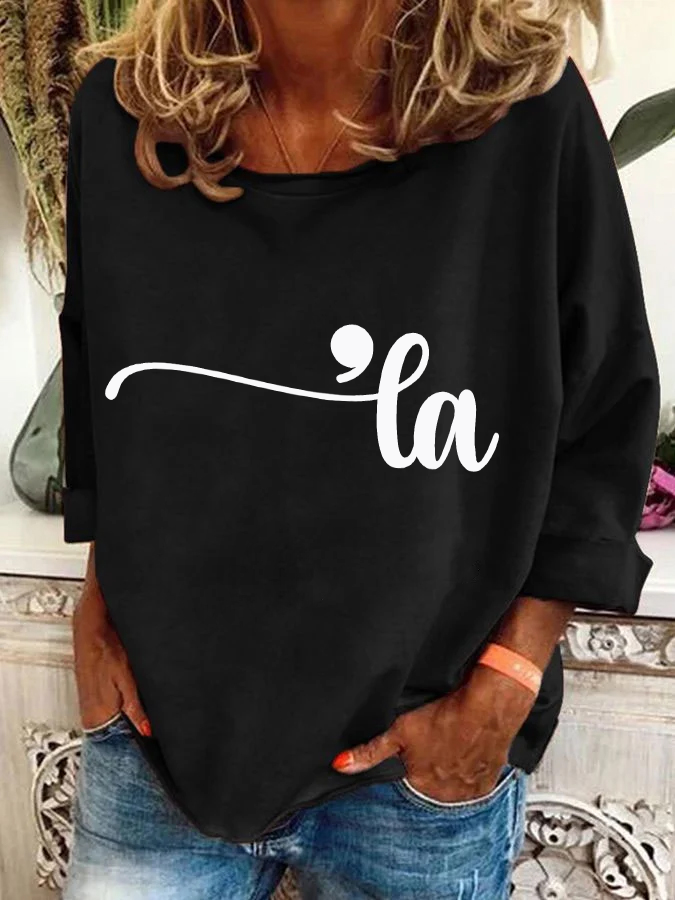 Funny Comma La Kamala Harris Punctuation La Election Vote Casual Sweatshirt