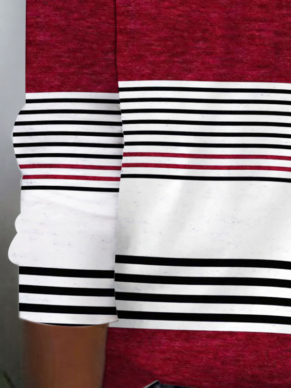 Striped Crew Neck Casual Crew Neck T-Shirt