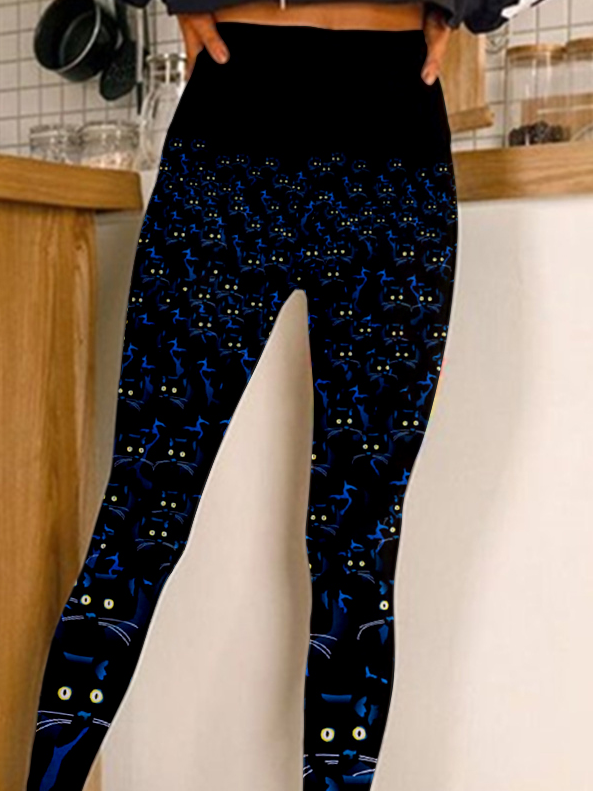 Casual Cat Tight Leggings