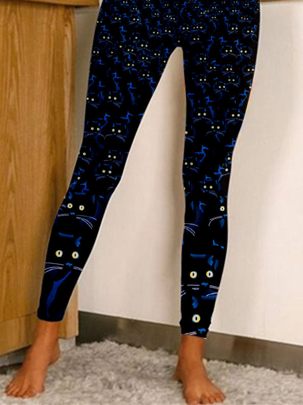 Casual Cat Tight Leggings