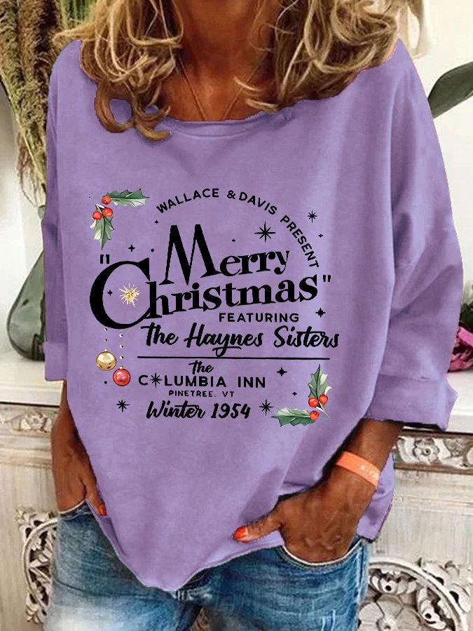 Merry Christmas Printed Casual Sweatshirt