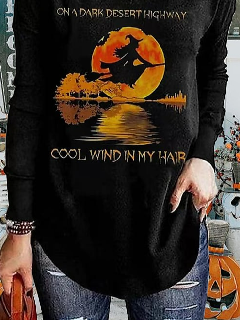 Halloween Witch Design Casual T-Shirt