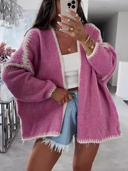 Casual Color Block Others Cardigan