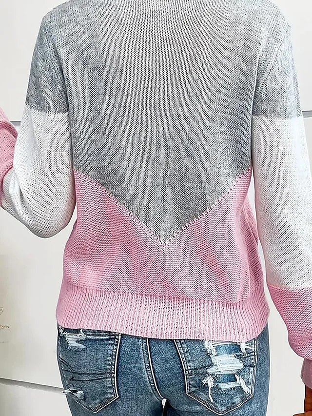 Yarn/Wool Yarn Casual V Neck Sweater