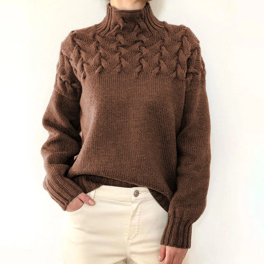 Loose Turtleneck Casual Plain Sweater