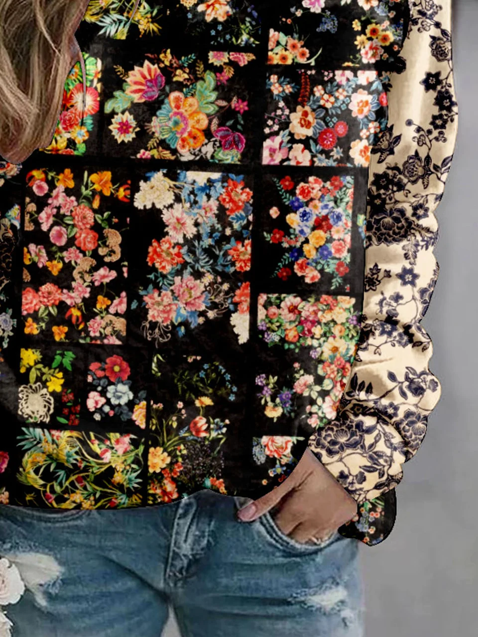 Floral Loose Casual Sweatshirt