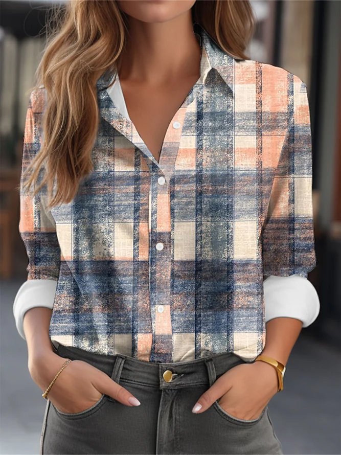 Plaid Print Casual Shirt