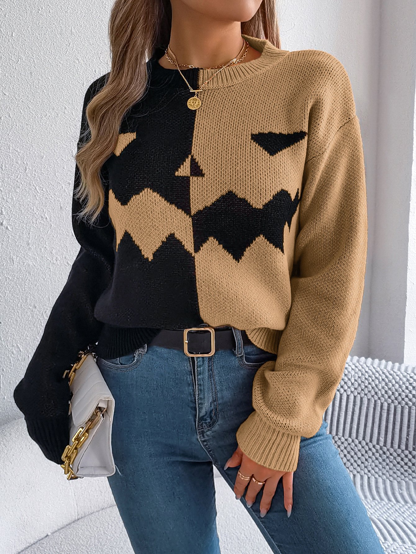 Halloween Casual Crew Neck Sweater