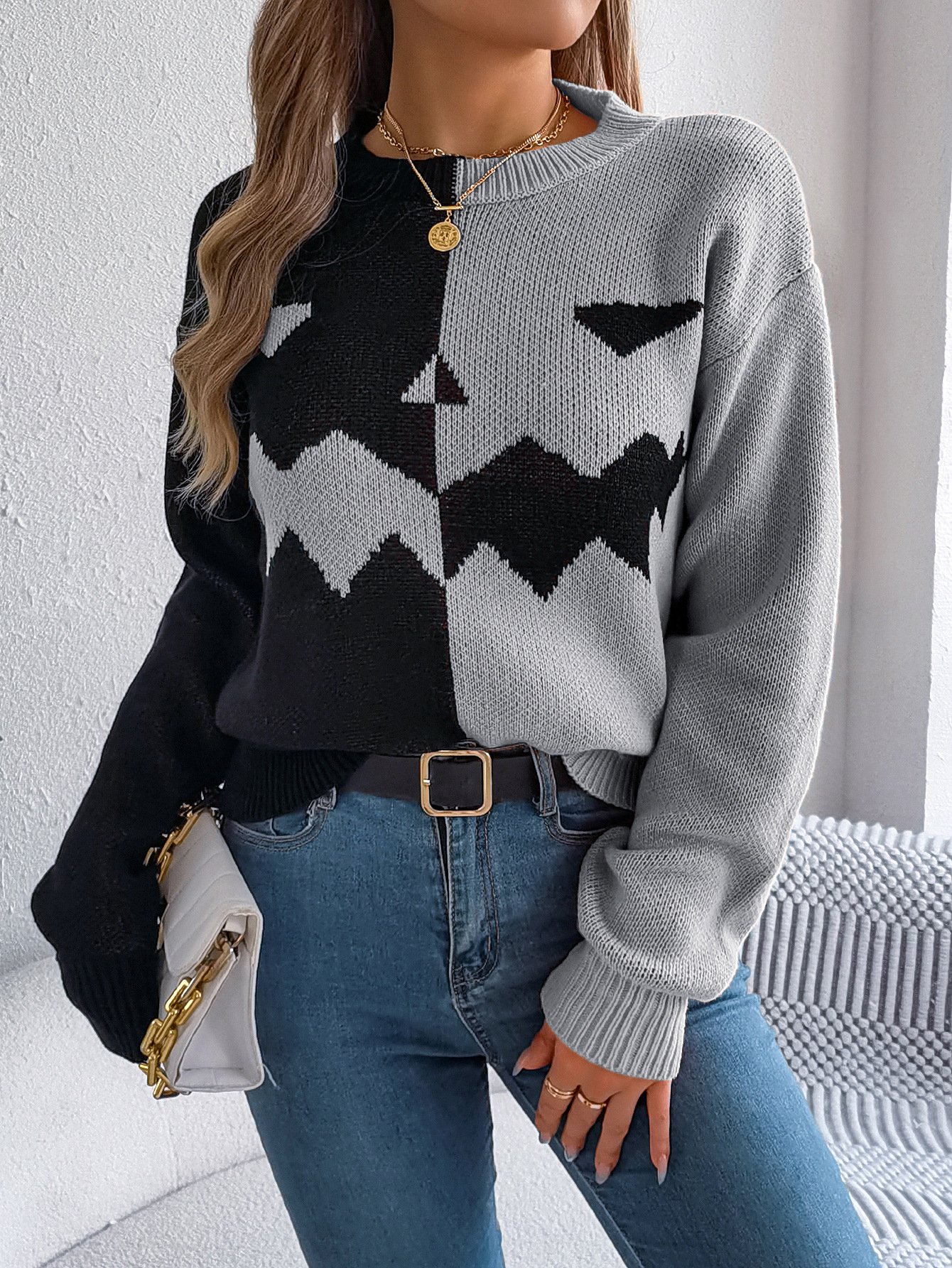 Halloween Casual Crew Neck Sweater