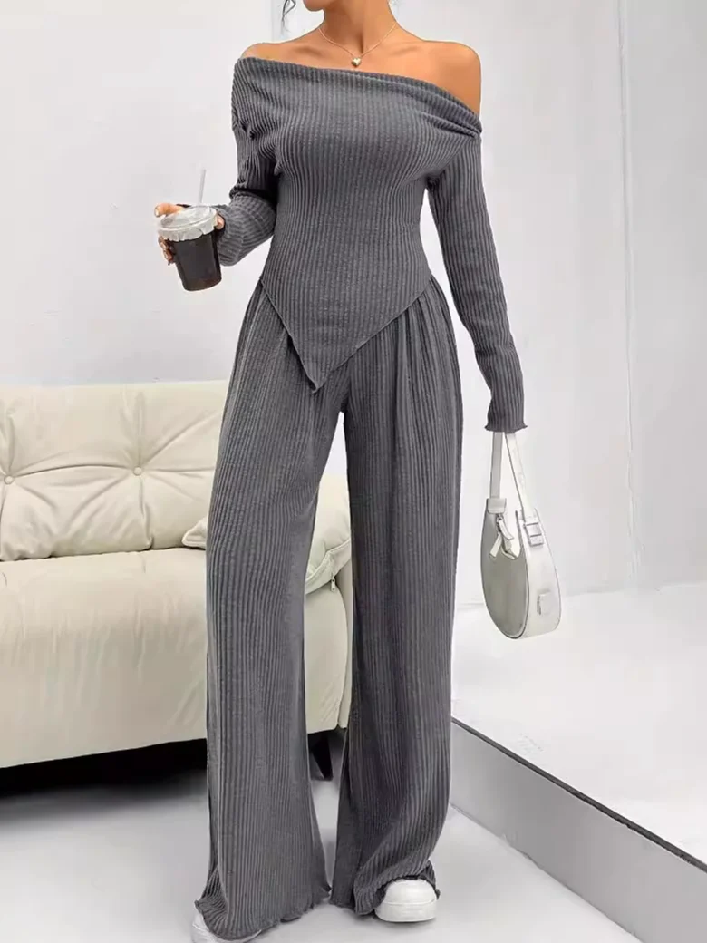 Plain Casual Loose Others Two-Piece Set