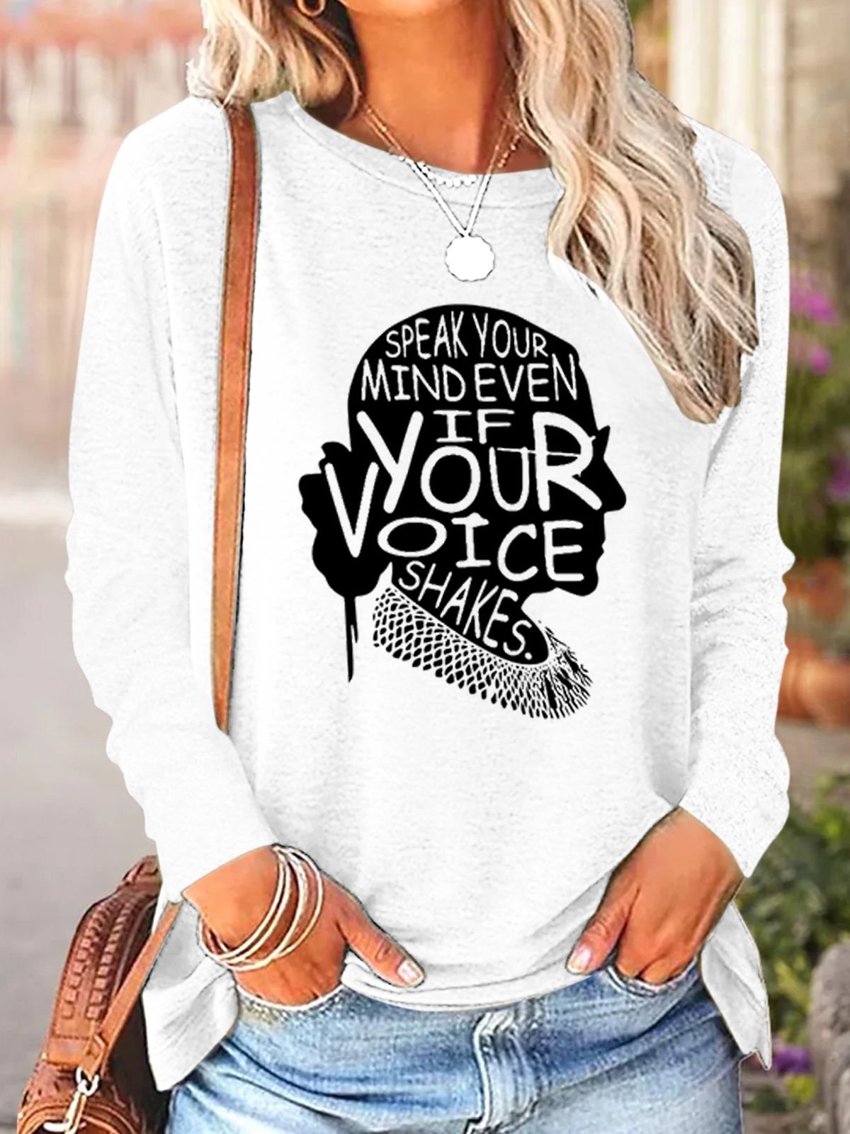 Women's Speak Your Mind Even Even If Your Voice Shakes Print T-Shirt