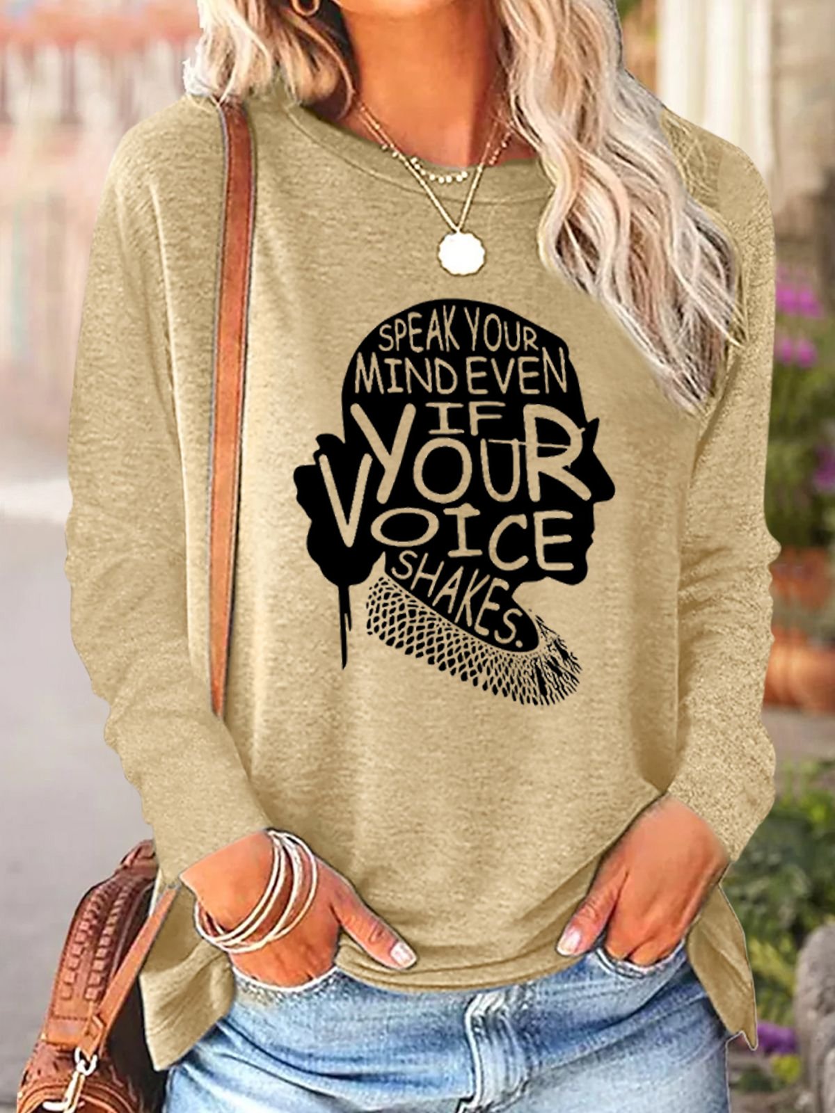 Women's Speak Your Mind Even Even If Your Voice Shakes Print T-Shirt