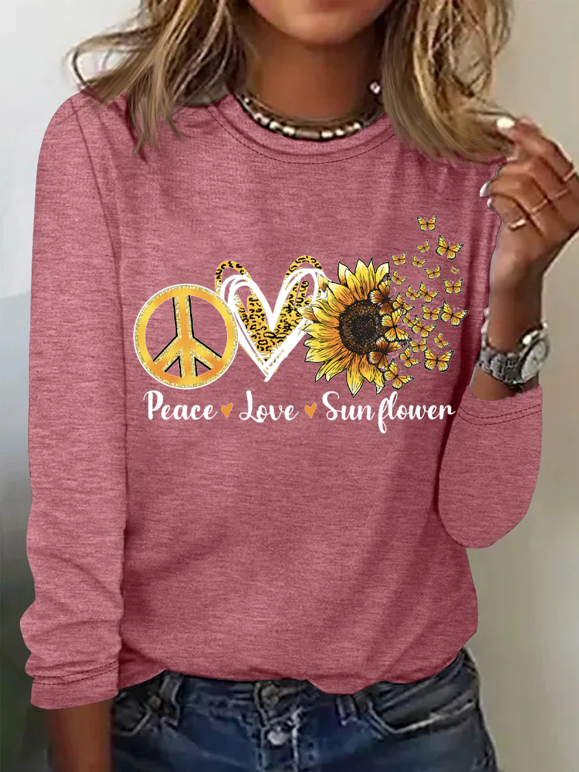 Hippie Peace Love Sunflower T-shirt