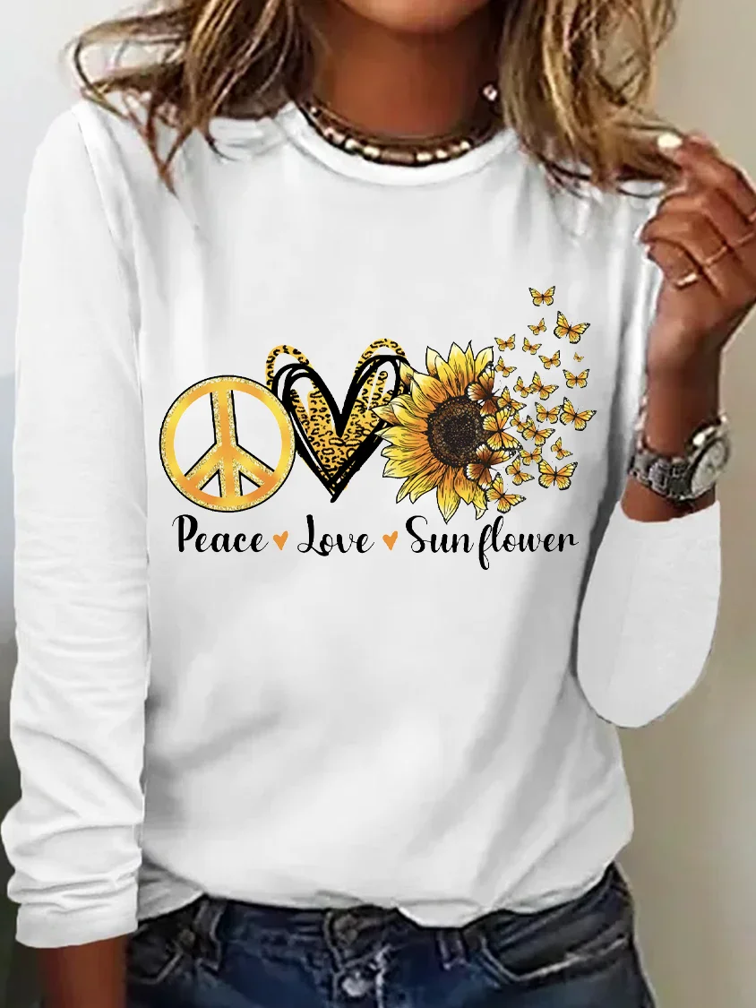 Hippie Peace Love Sunflower T-shirt