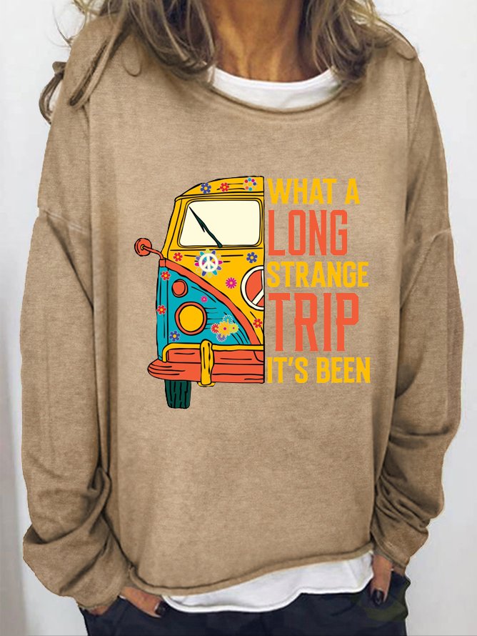 Crew Neck Hippie Casual Sweatshirt