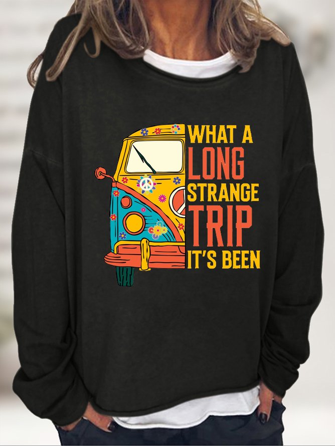 Crew Neck Hippie Casual Sweatshirt