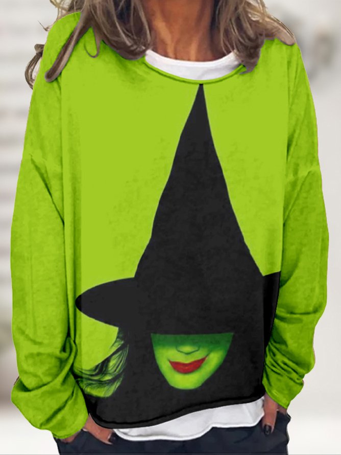 Halloween Witch Crew Neck Sweatshirt