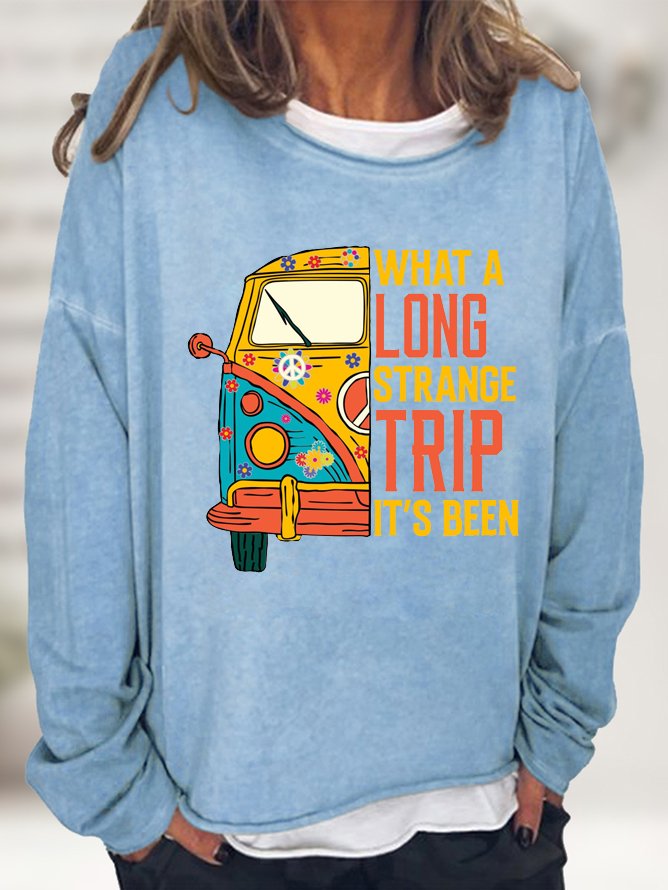 Crew Neck Hippie Casual Sweatshirt