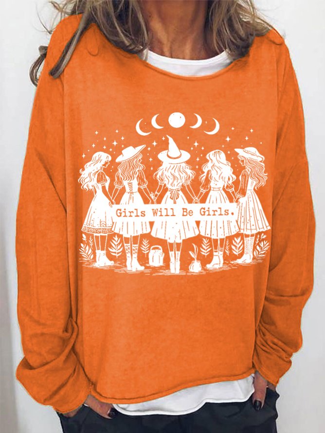 Halloween  Girls Will Be Girls Witch Sweatshirt