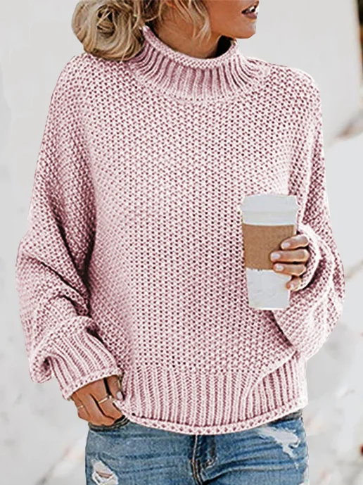 Turtleneck Casual Yarn/Wool Yarn Sweater