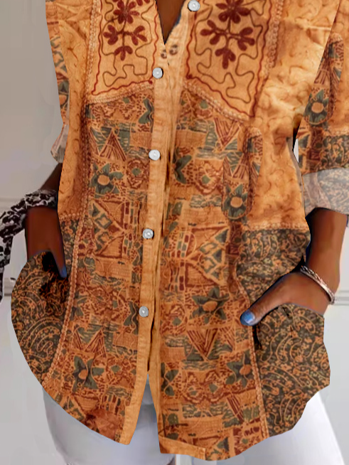 Loose Vintage Ethnic Shirt