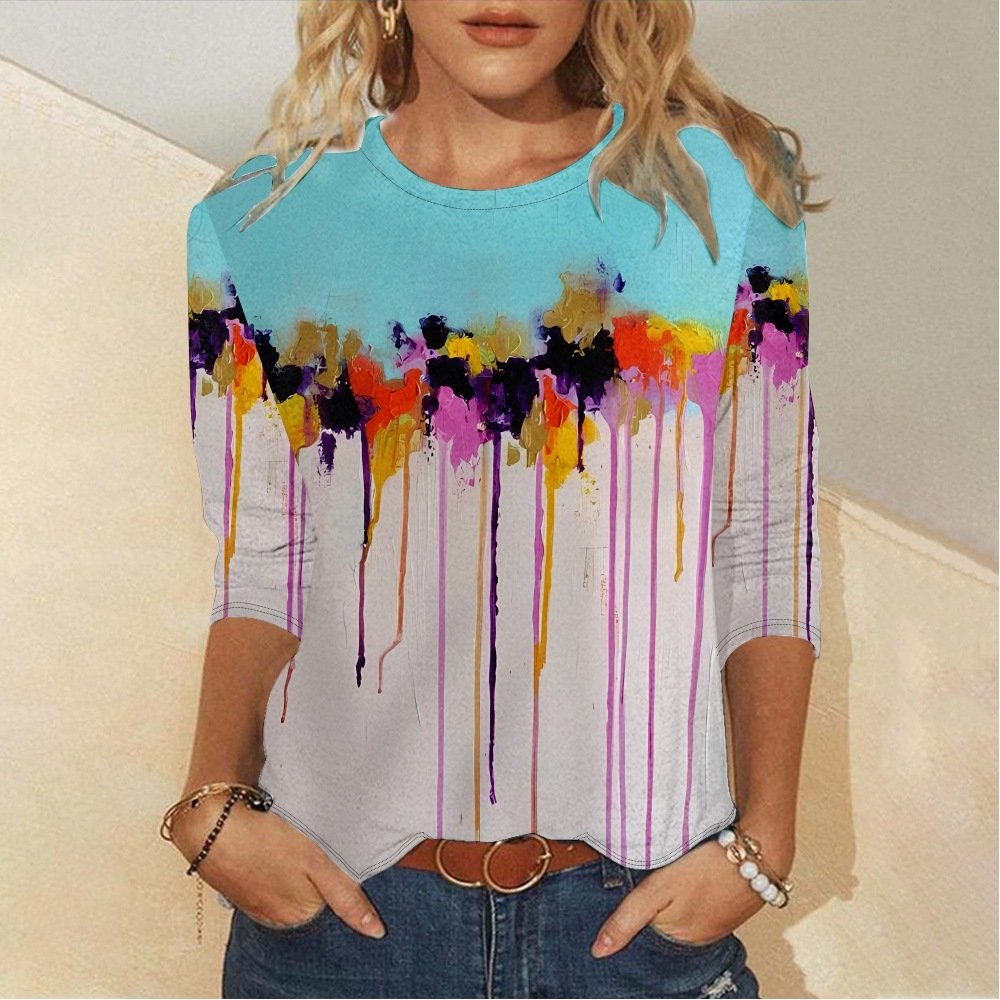 Casual Floral Jersey T-Shirt