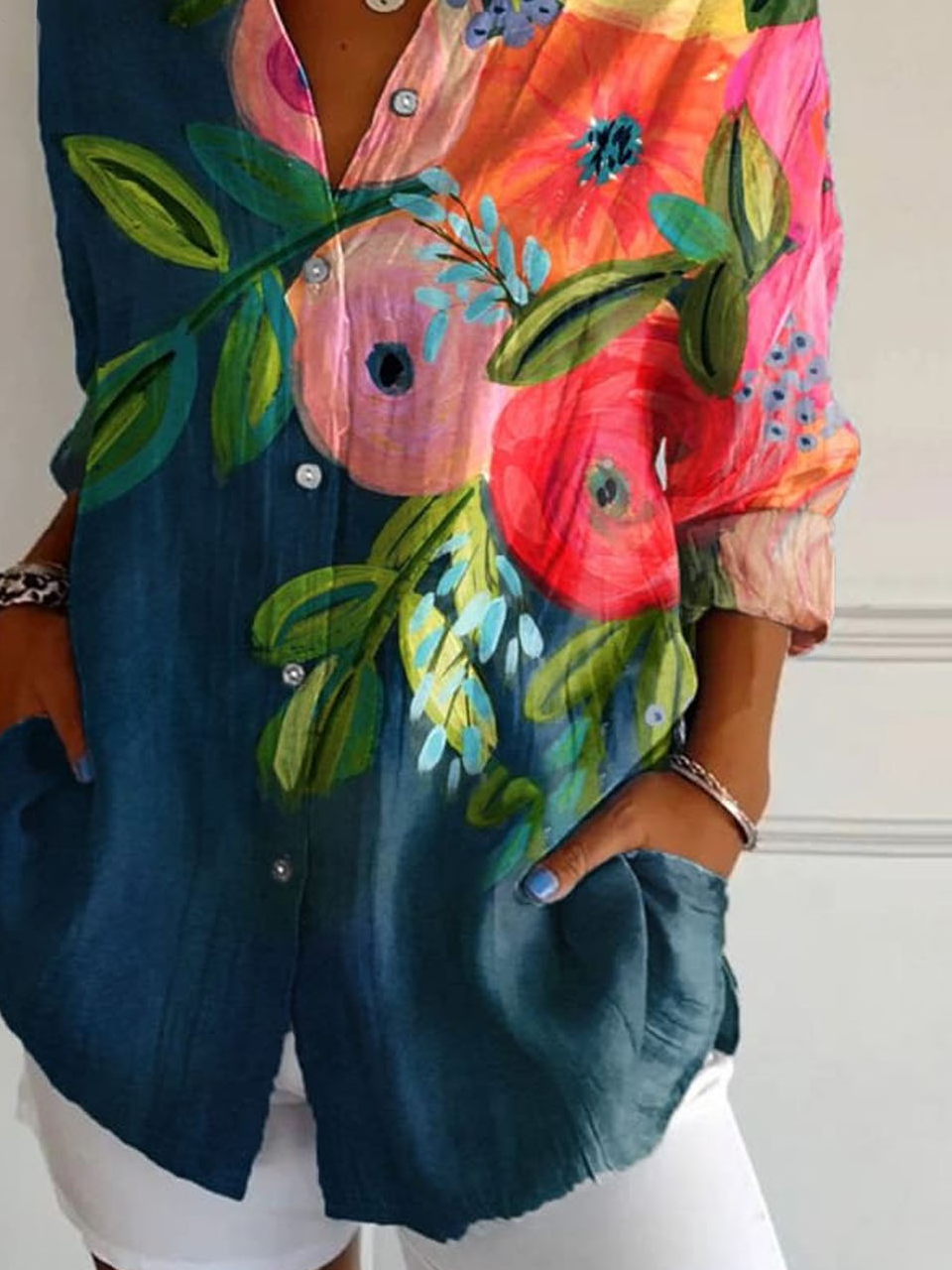 Floral printed casual shirt