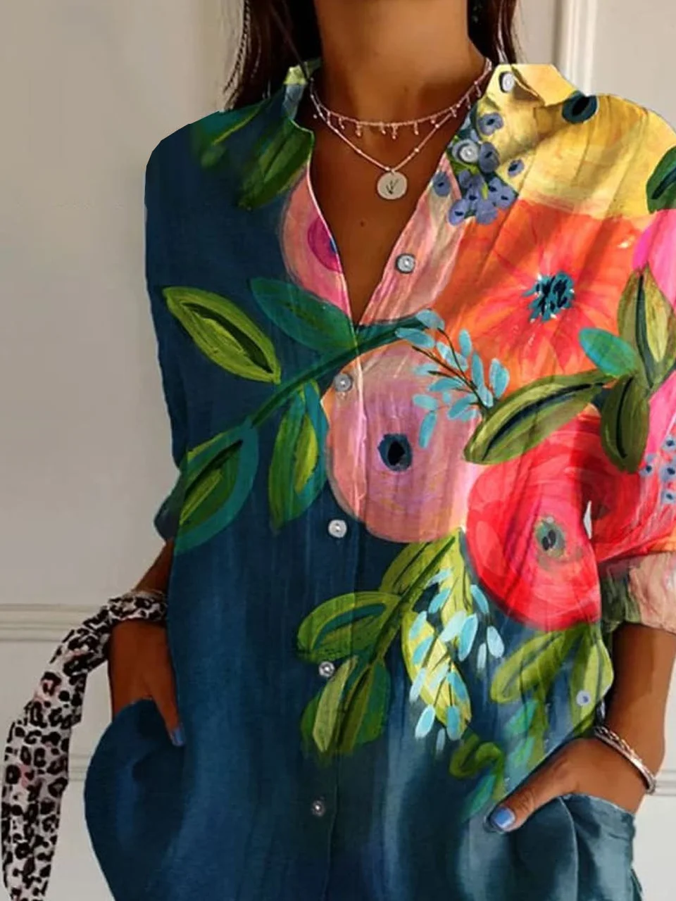 Floral printed casual shirt