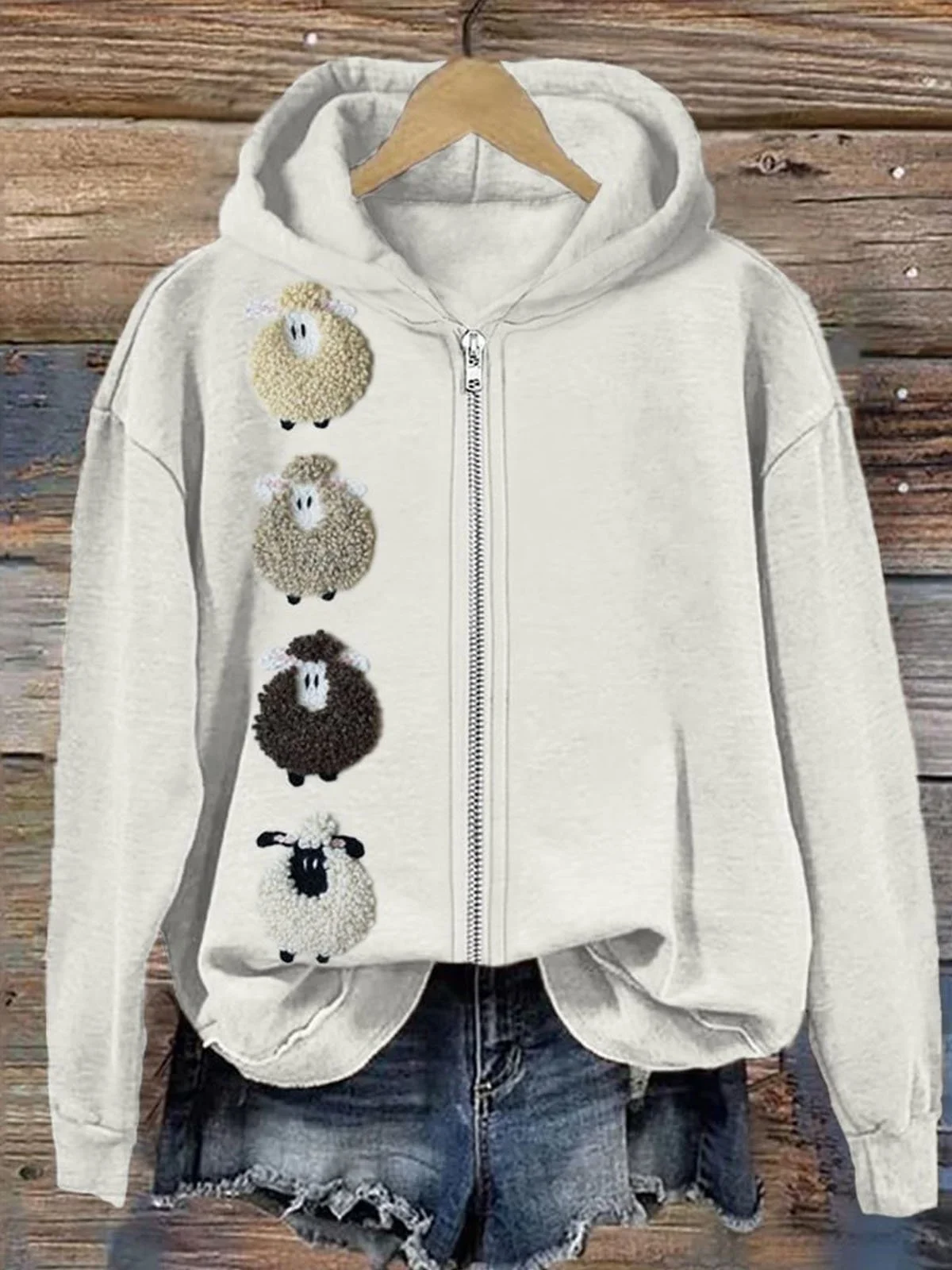 Ethnic Zipper Casual Hoodie Jacket