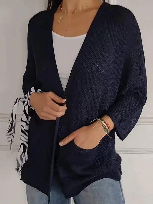 Pocket Stitching V Neck Casual Cardigan