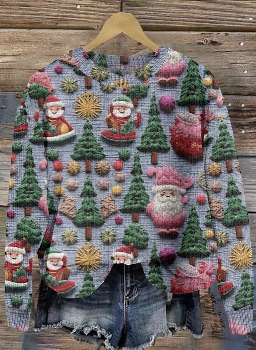 3D Christmas tree pullover knitted sweater