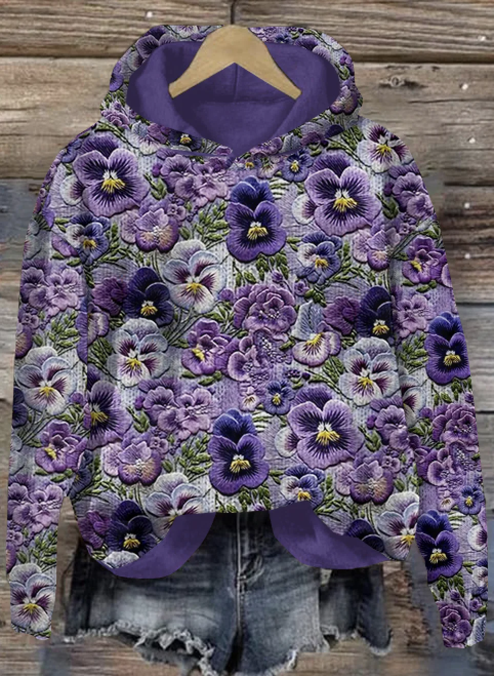 Violet Plant Flower Art Hoodie