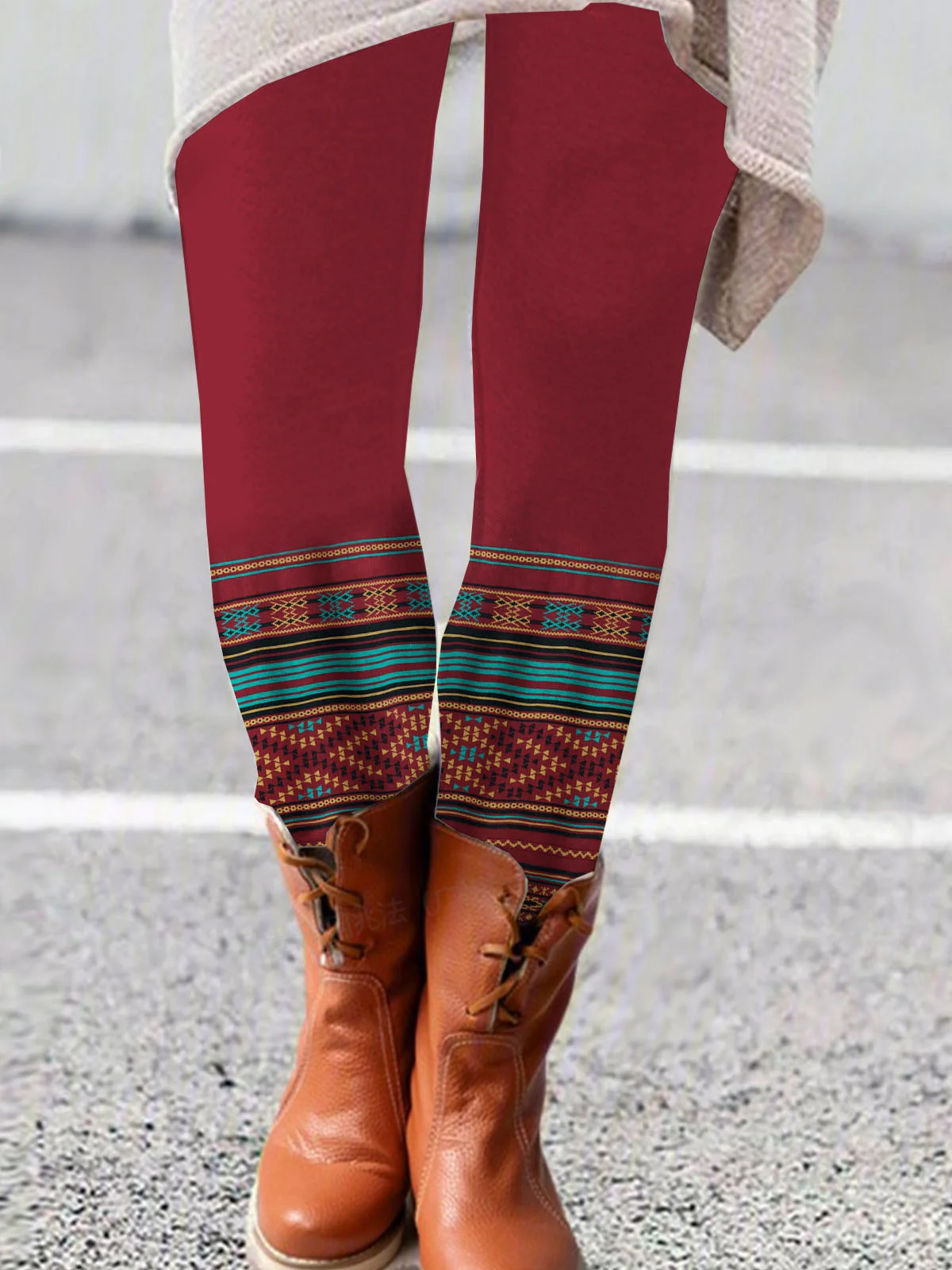 Ethnic printed casual tight leggings