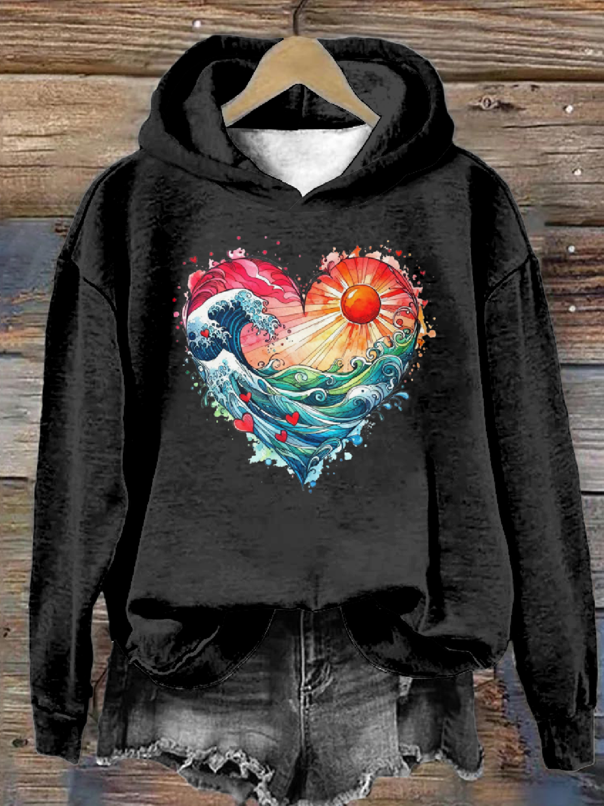 Blue Wave Hoodie Casual Hoodie