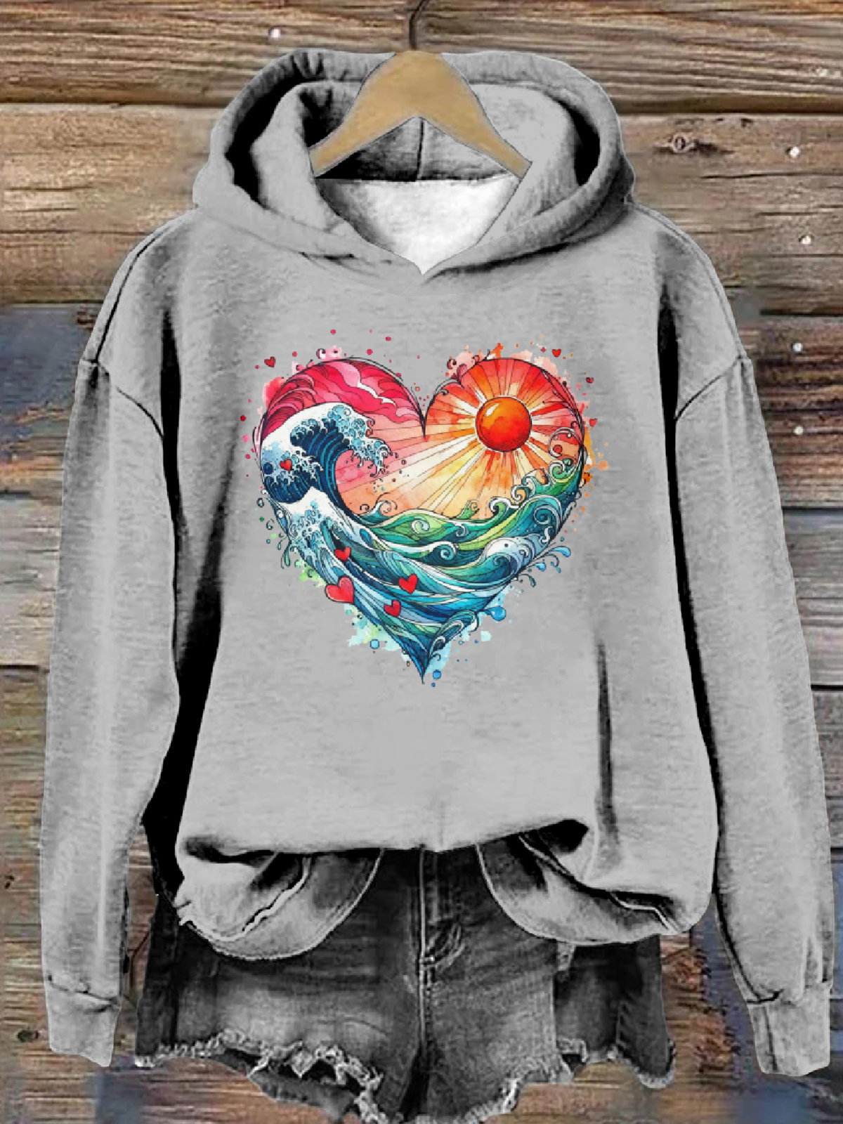 Blue Wave Hoodie Casual Hoodie