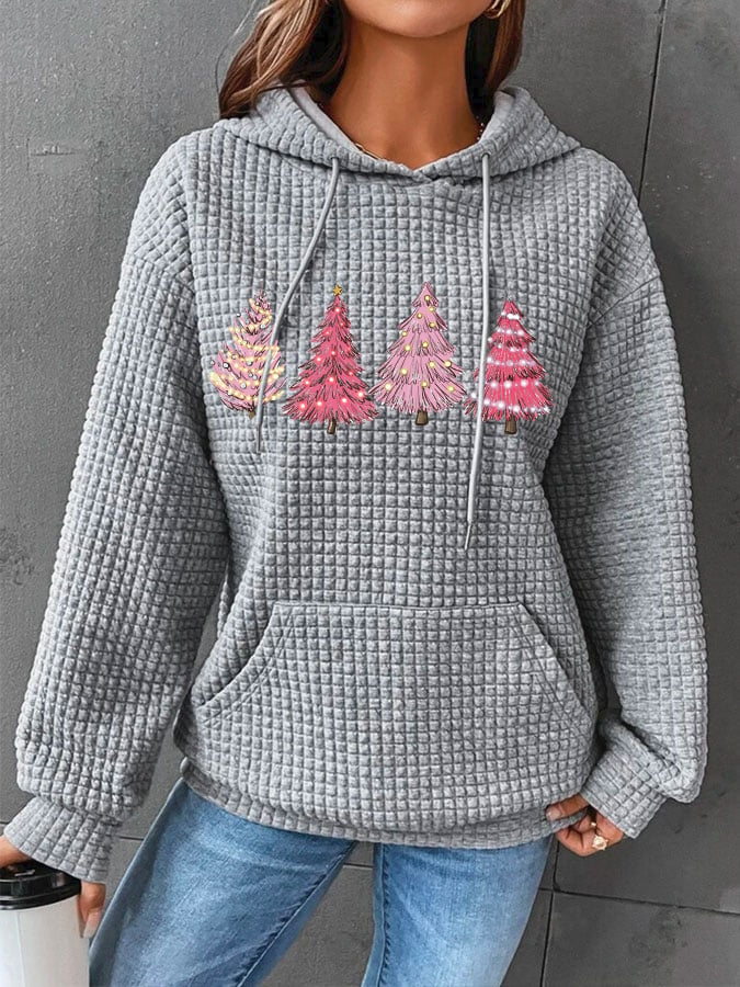 Women's Pink Tree Casual Hoodie