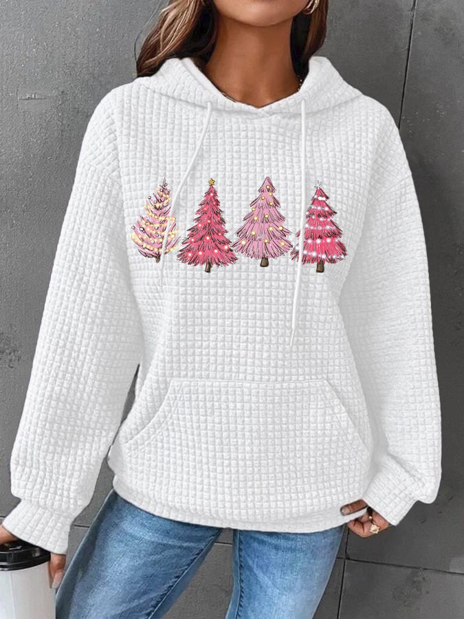 Women's Pink Tree Casual Hoodie