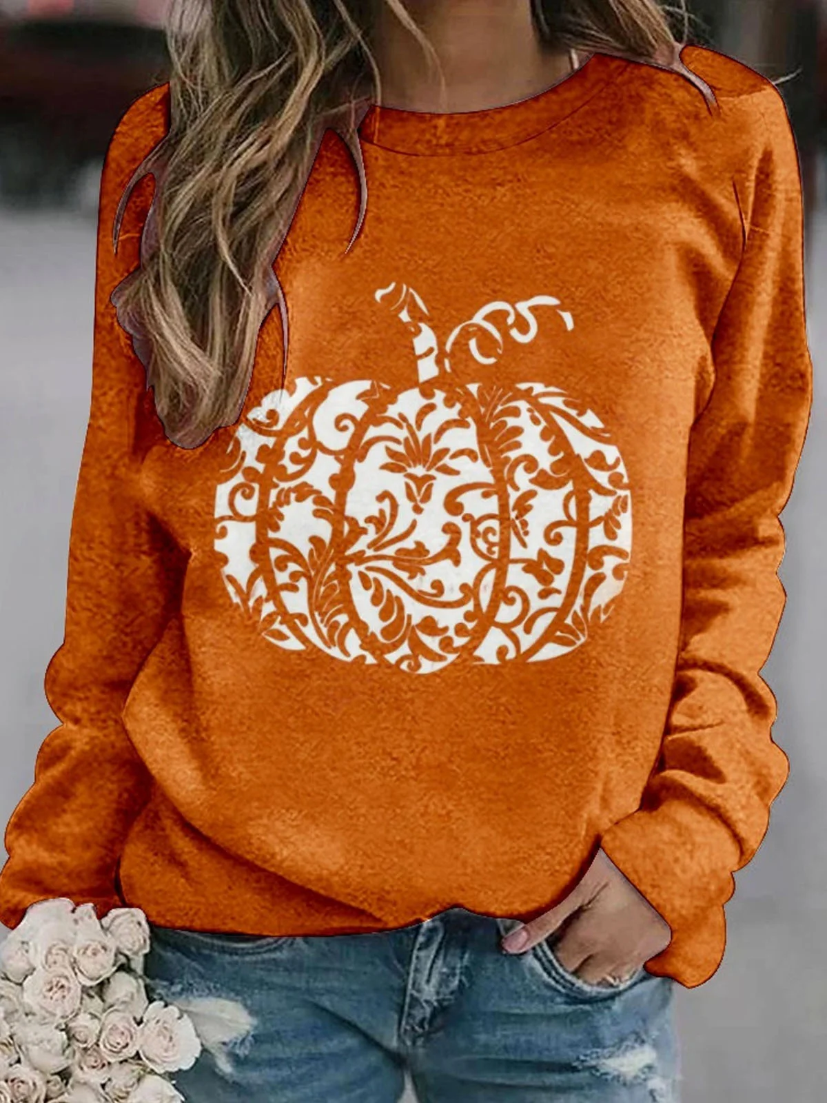 Casual Halloween Loose Crew Neck Sweatshirt