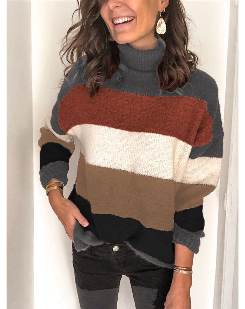 Yarn/Wool Yarn Crew Neck Loose Casual Sweater