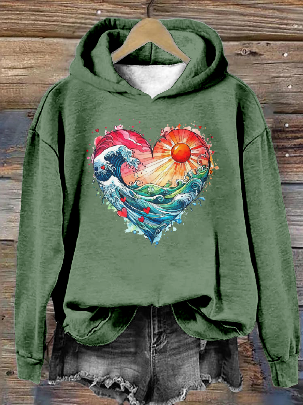 Blue Wave Hoodie Casual Hoodie