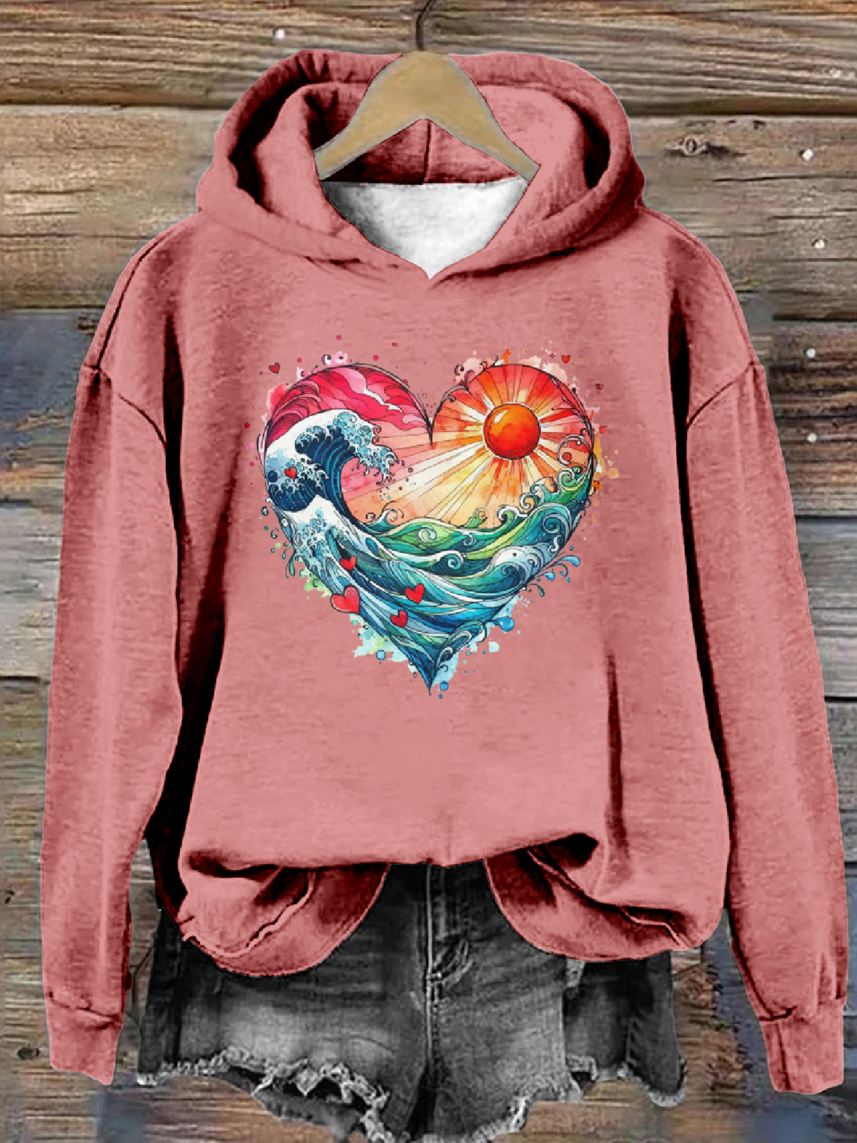 Blue Wave Hoodie Casual Hoodie