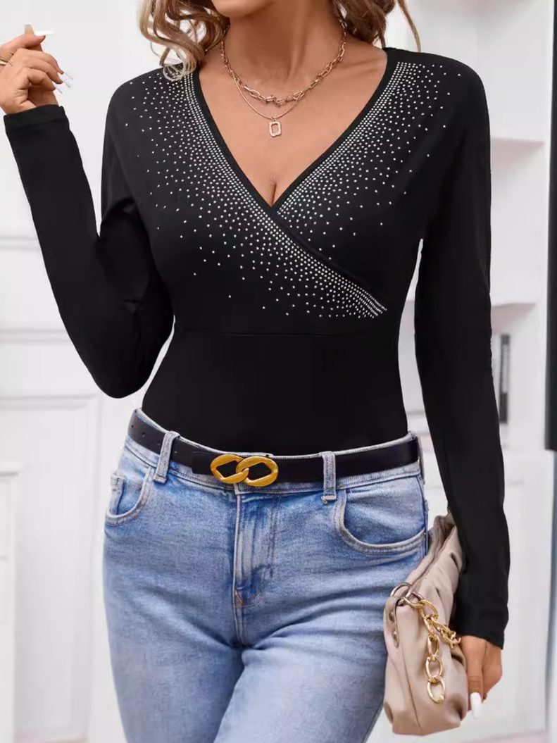 Jersey Casual Polka Dots Blouse