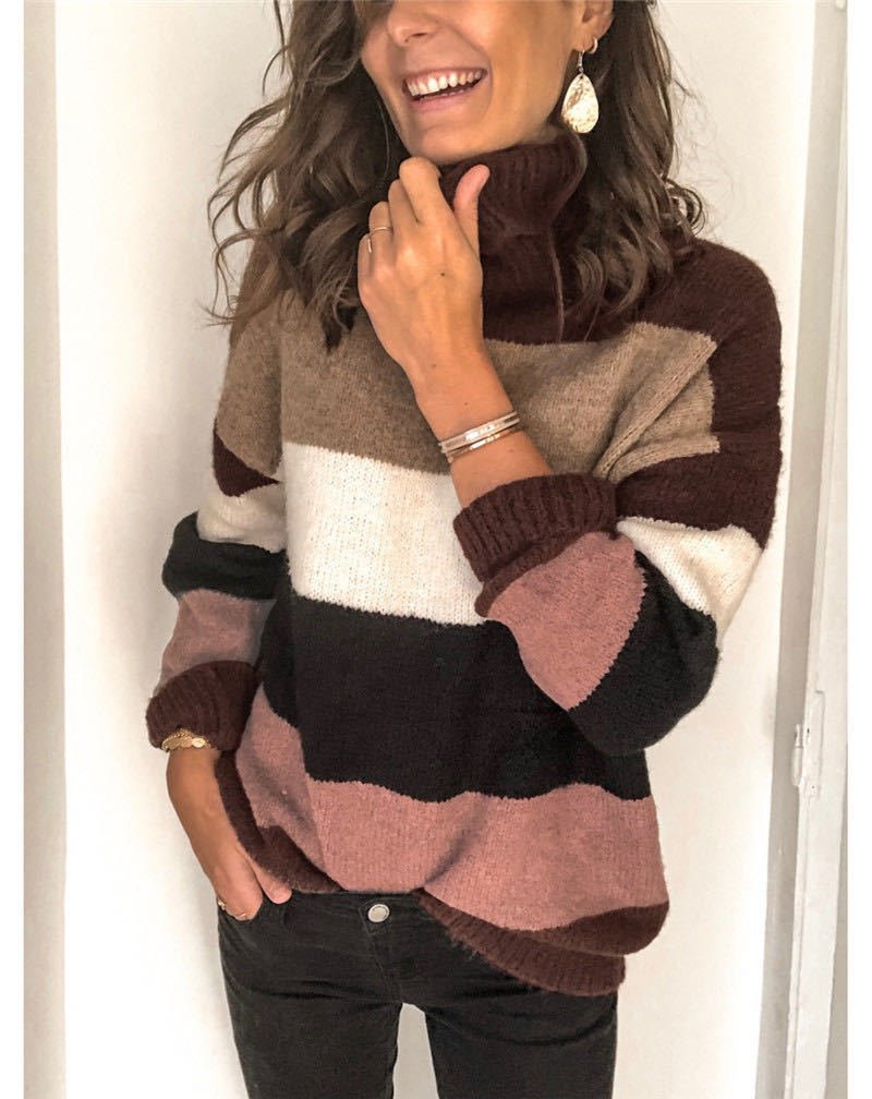 Yarn/Wool Yarn Crew Neck Loose Casual Sweater