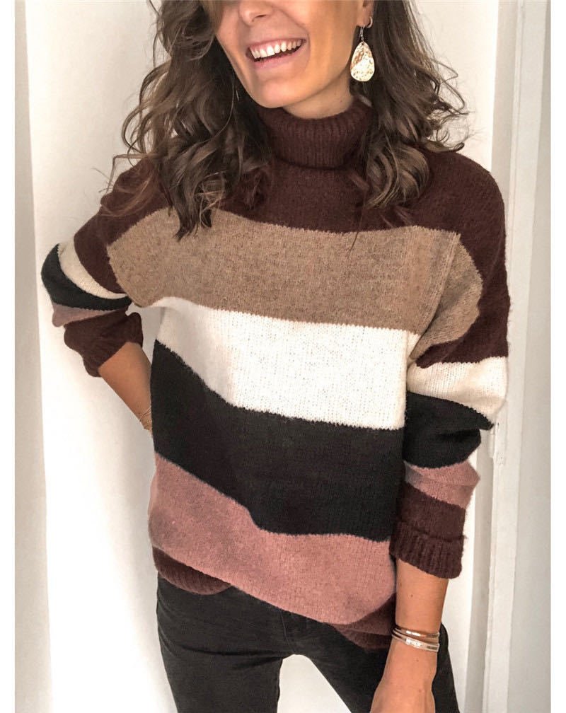 Yarn/Wool Yarn Crew Neck Loose Casual Sweater