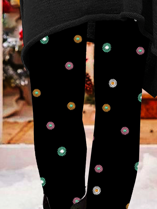 Small Daisy Tight Jersey Vintage Leggings