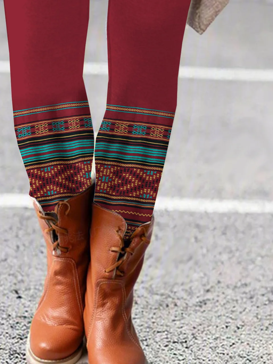 Ethnic printed casual tight leggings