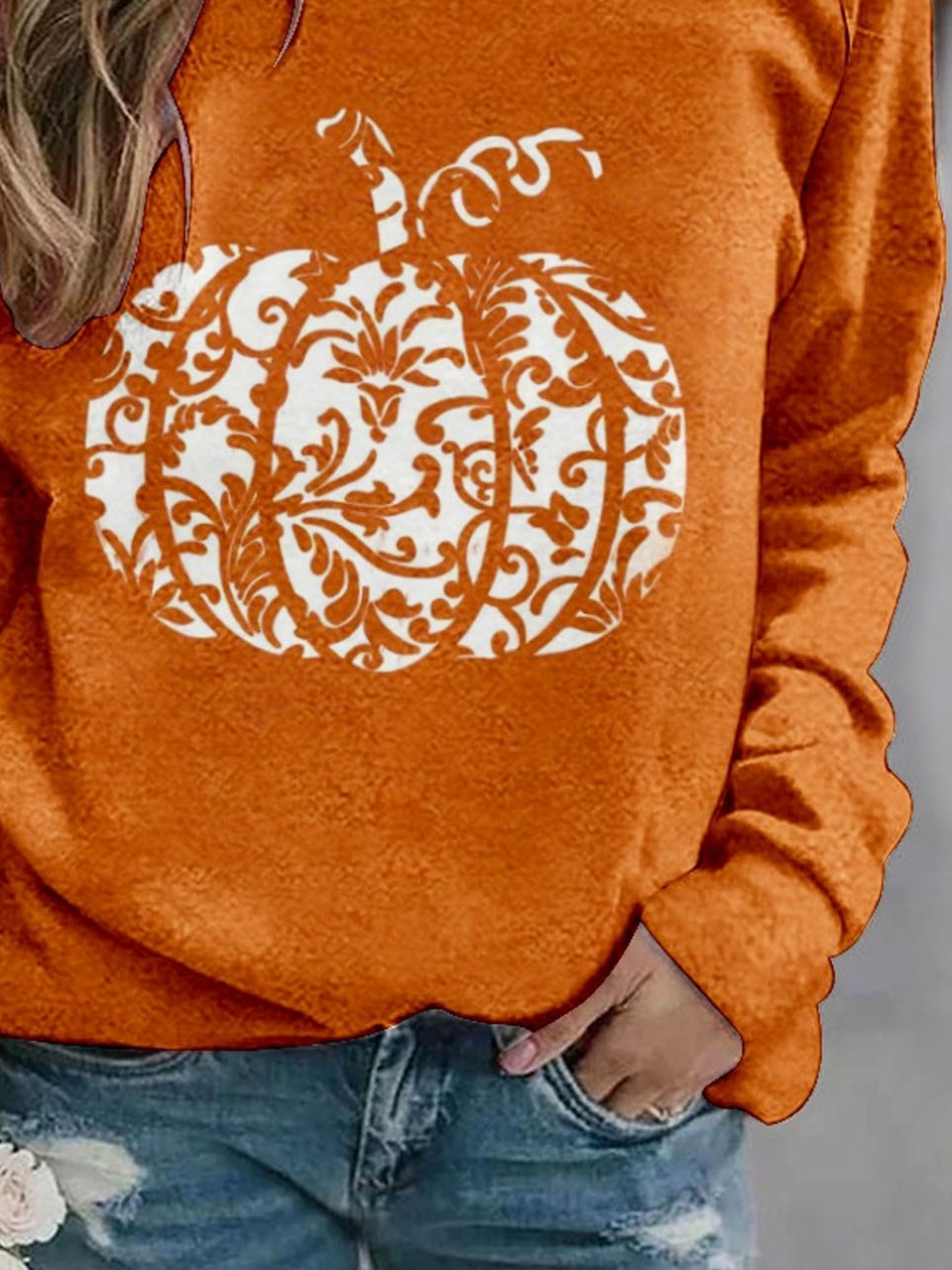 Casual Halloween Loose Crew Neck Sweatshirt