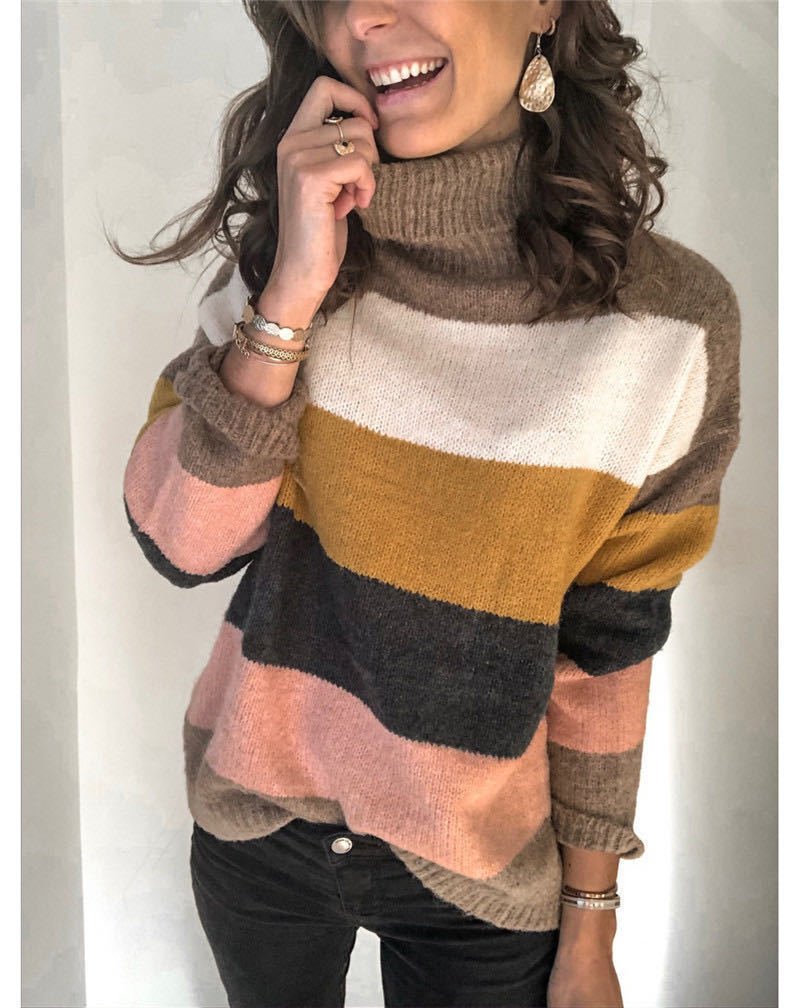 Yarn/Wool Yarn Crew Neck Loose Casual Sweater