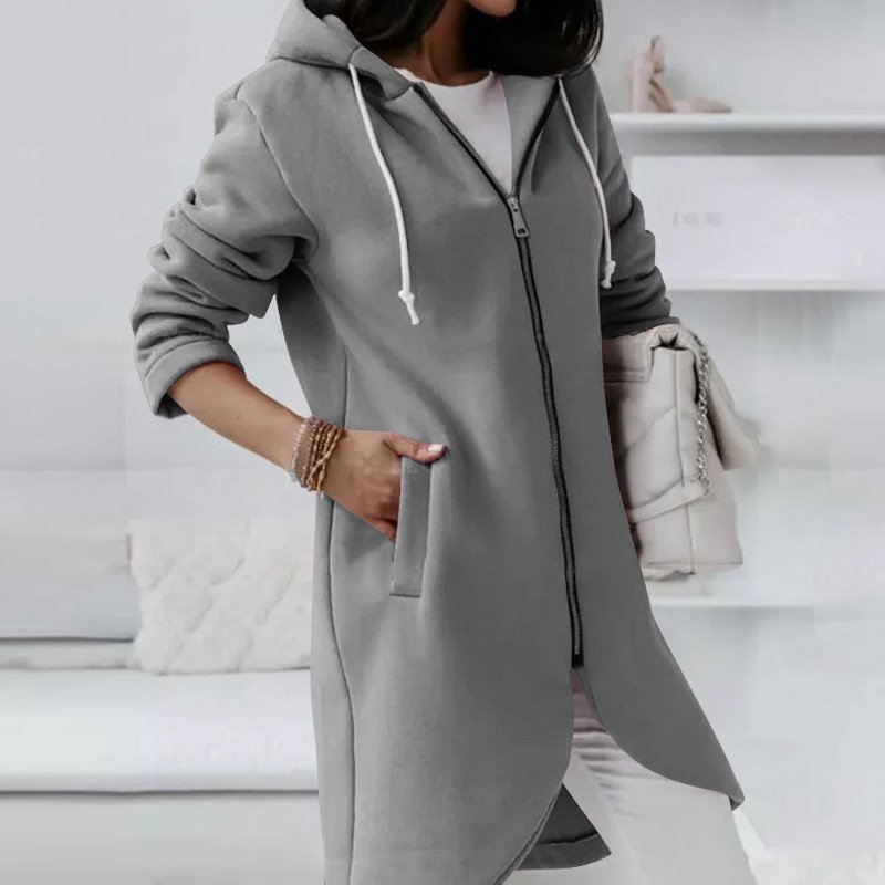 Plain Loose Hoodie Casual Jacket